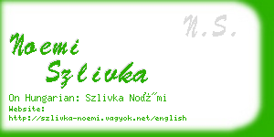 noemi szlivka business card